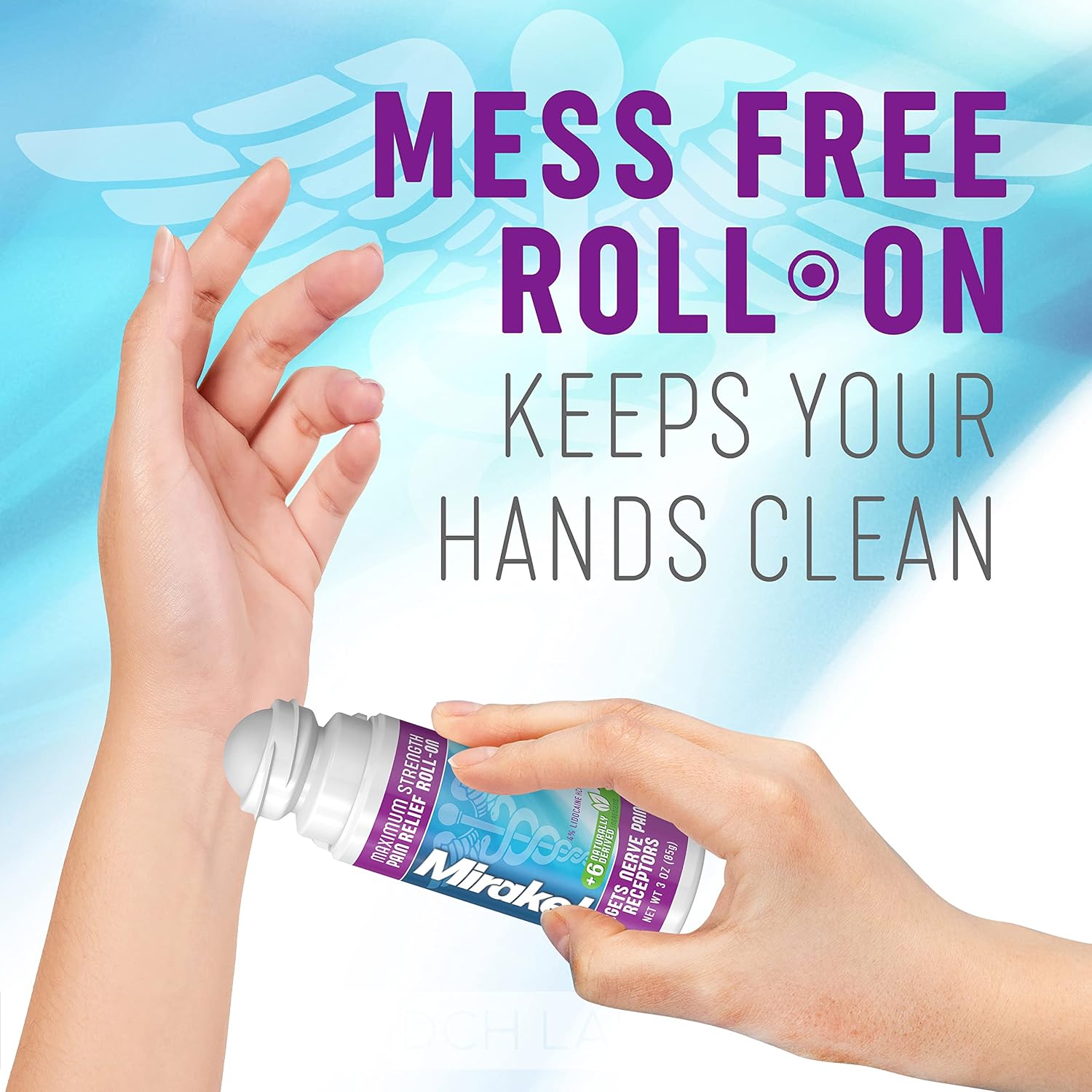 Mirakel Nerve Pain Relief Roll-On, Maximum Strength Lidocaine To Relieve Pain In Toes, Feet, Fingers, Hands, Legs & Arms, 3 Oz : Health & Household