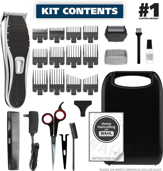 Wahl Clipper 2-In-1 Hair Clipper And Shaver Lithium-Ion Rechargeable Cord Cordless Hair Clipper And Shaver Combo Kit - Model 79568