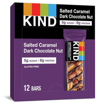 Kind Bars Gluten Free, Salted Caramel & Dark Chocolate Nut (Pack Of 12)