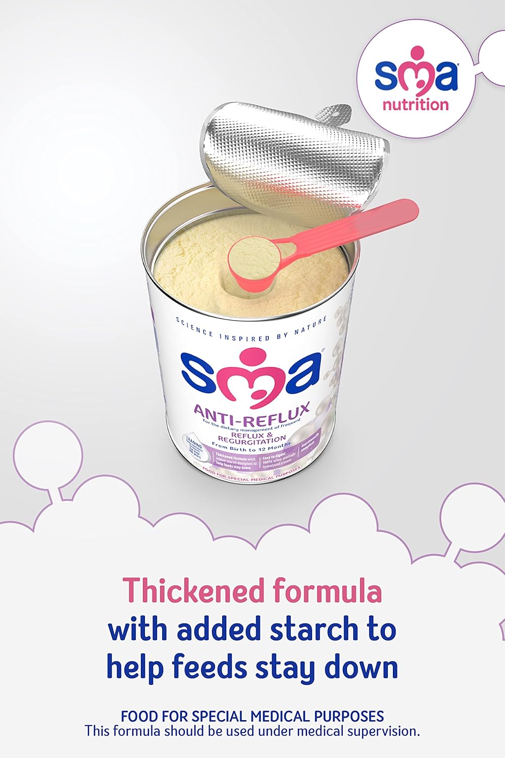 Sma Anti Reflux Baby Milk Powder Formula, From Birth, 800G (Pack Of 2)