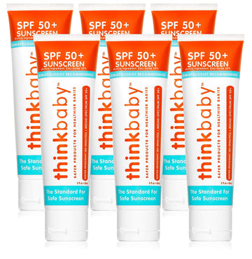 Thinkbaby Safe Sunscreen Spf 50+ (3 Ounce) (6 Pack)