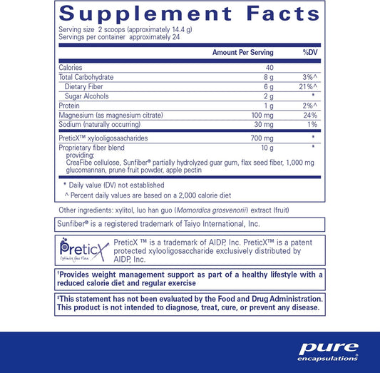 Pure Encapsulations Purelean Fiber | Powdered Blend Of Soluble And Insoluble Fibers To Promote Weight Management** | 12.2 Ounces