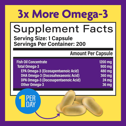 InnovixLabs Triple Strength Omega 3 Fish Oil Supplement - 900 mg, Pure