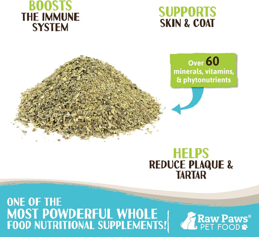 Raw Paws Organic Kelp For Dogs & Cats, 8-Oz - Iodine Rich For Thyroid, Digestive & Immune Health - Seaweed Powder For Dogs, Sea Kelp For Cats, Kelp Supplement For Dogs, Dried Kelp Powder For Dogs