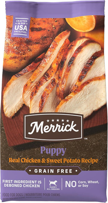 Merrick Premium Grain Free Dry Puppy Food, Wholesome And Natural Kibble With Real Chicken And Sweet Potato - 22.0 Lb. Bag