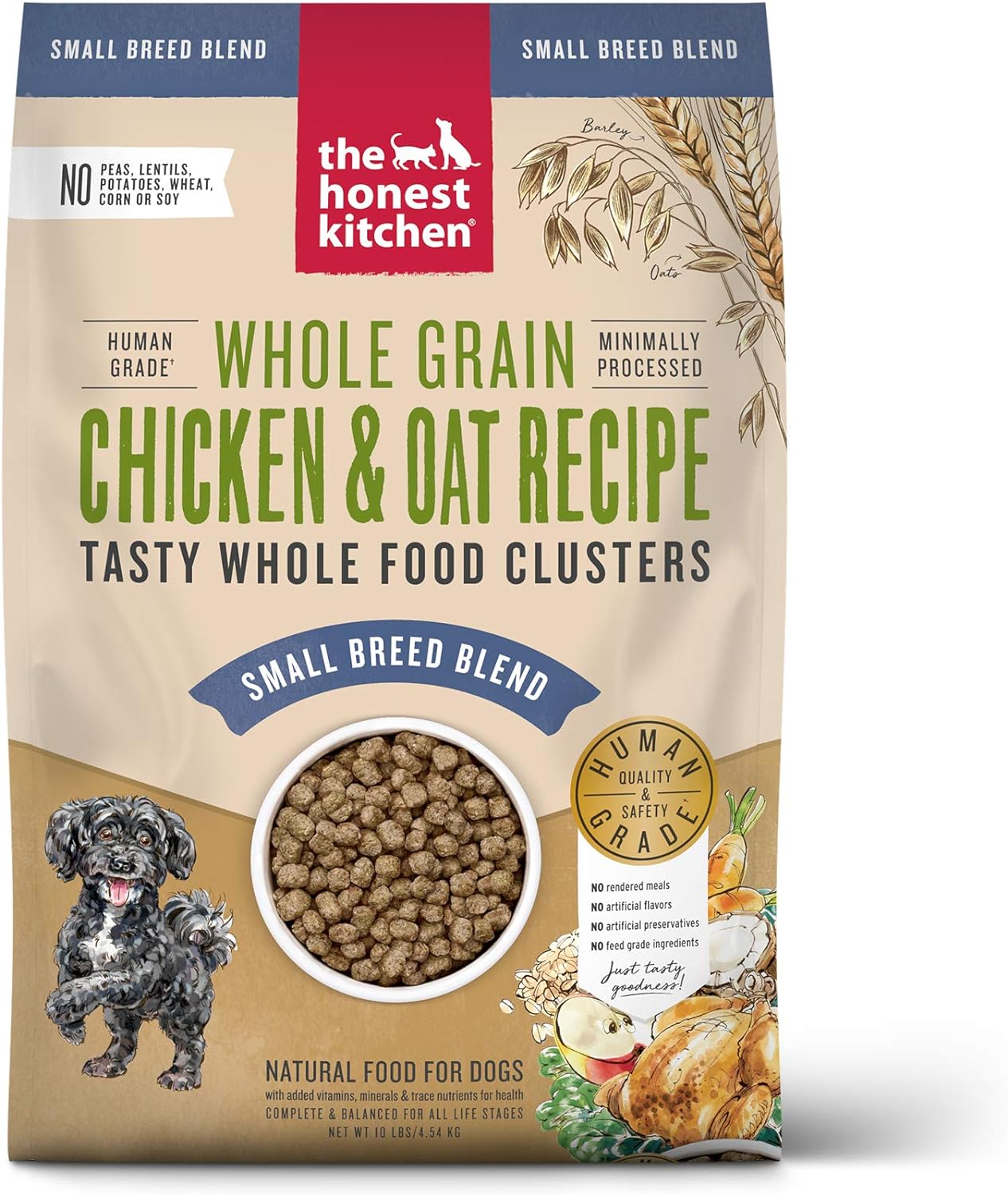 The Honest Kitchen Whole Food Clusters Small Breed Whole Grain Chicken Dry Dog Food, 10 lb Bag