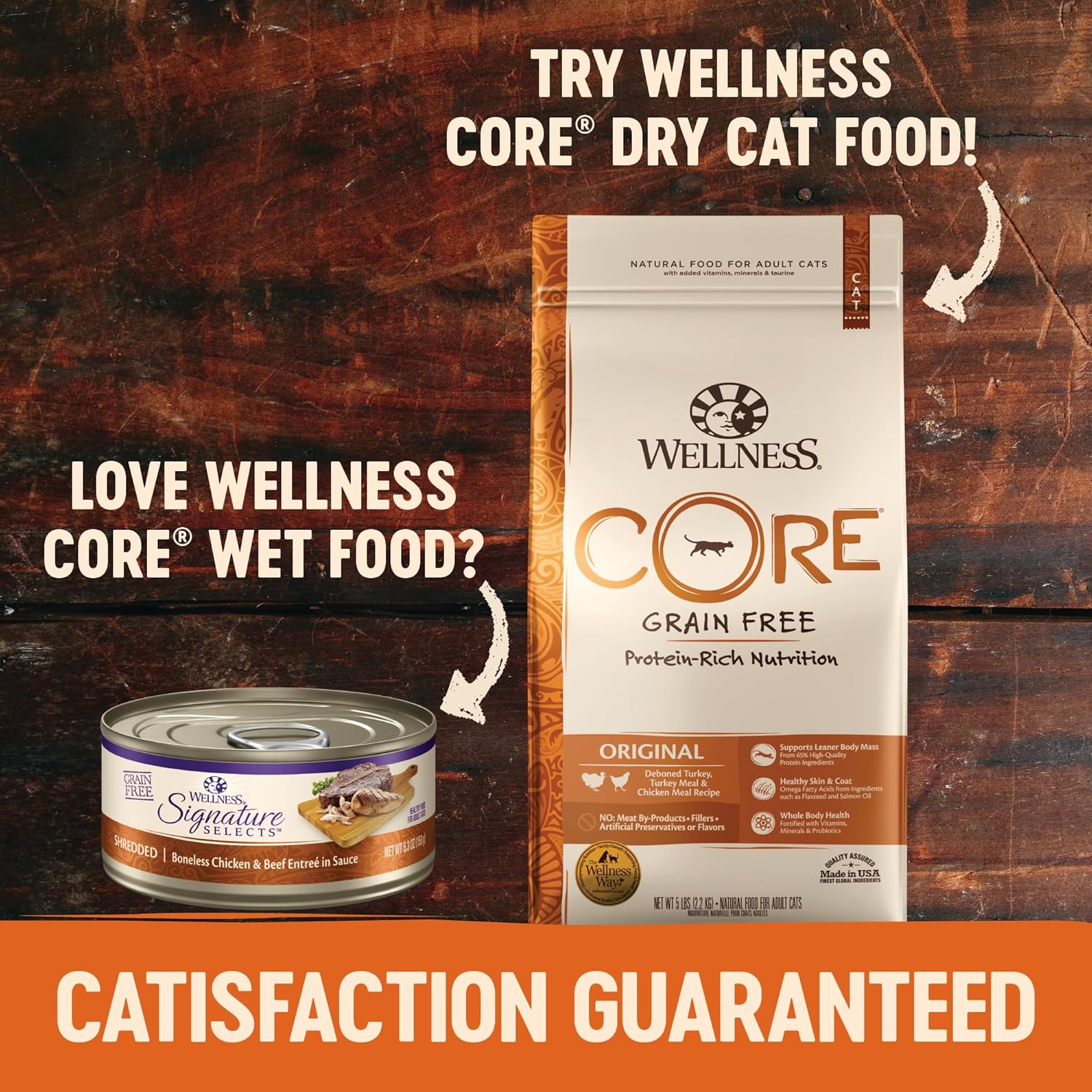 Wellness CORE Grain-Free Signature Selects Wet Cat Food, Natural Pet Food Made with Real Meat (Chunky Chicken & Salmon, 5.3-Ounce, Pack Of 12)