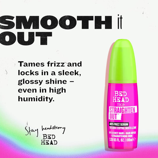 Bed Head By Tigi - Straighten Out Anti Frizz Hair Serum - For Smooth Shiny Hair - 100 Ml