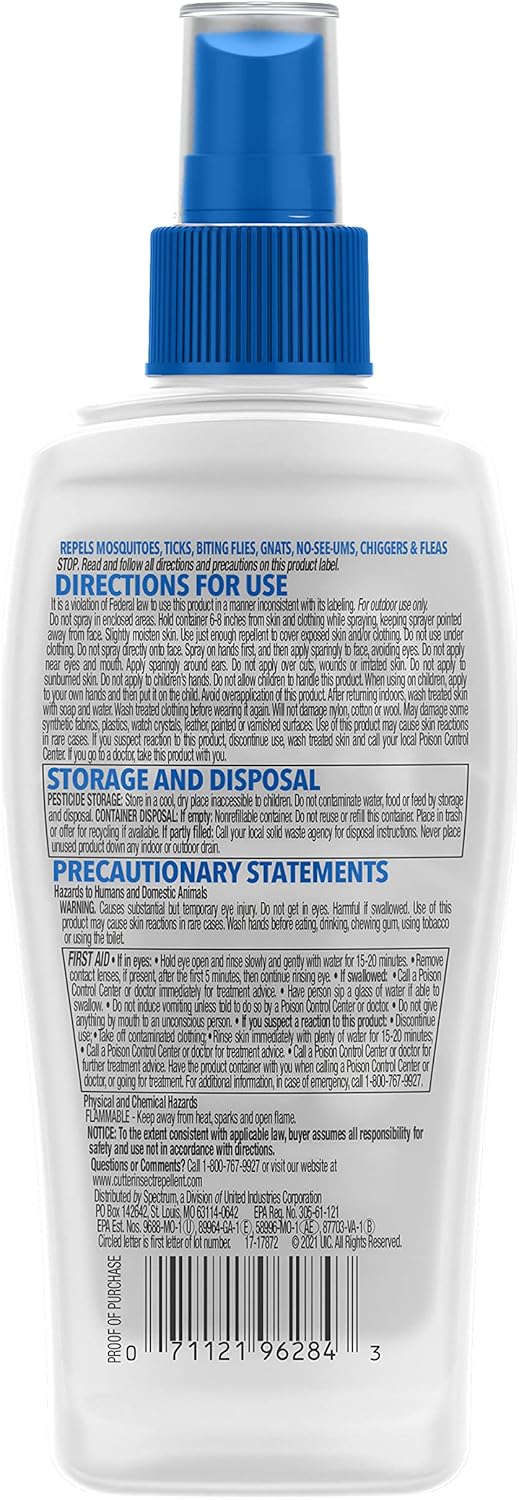 Cutter Backwoods Insect Repellent, Mosquito Repellent, Repels Mosquitos For Up To 10 Hours, 25 % Deet, 6 Fl Ounce (Pump Spray)