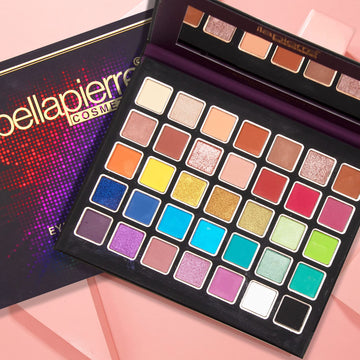 Bellapierre Disco Eyeshadow Makeup Palette | 35 Colorful Shades In A Range Of Matte, Satin, Shimmer, And Glitter Finishes | Non-Toxic And Paraben Free | Vegan And Cruelty Free