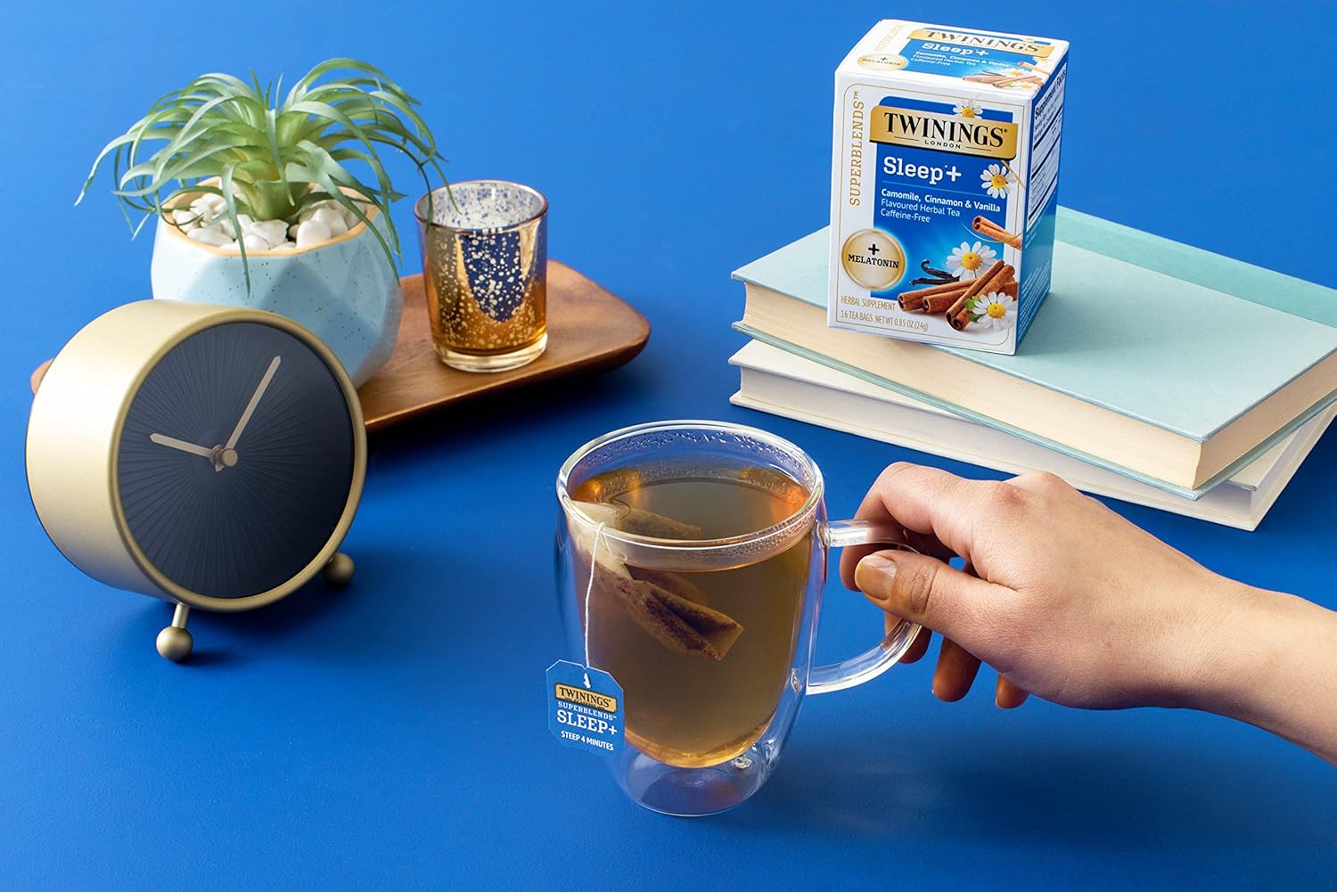 Twinings Superblends Sleep+ Herbal Tea With Melatonin Camomile, Cinnamon & Vanilla, Caffeine-Free, 16 Tea Bags (Pack Of 6), Enjoy Hot Or Iced