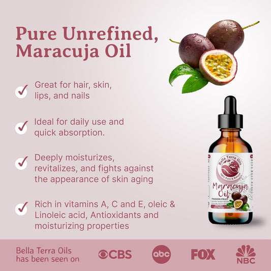 Bella Terra Oils Maracuja (Passion Fruit) Oil – 1gallon, Nourishing, Lightweight, Radiance Boosting, For Skin & Hair