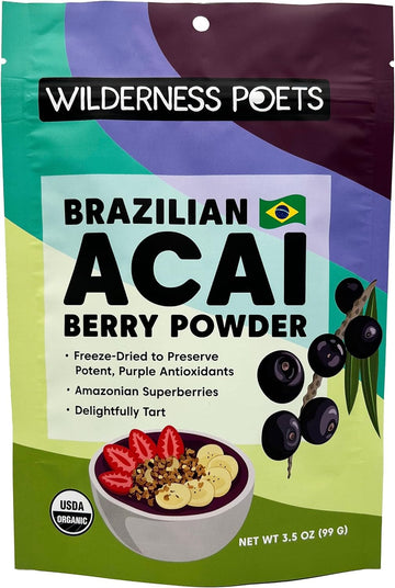 Wilderness Poets, Organic Freeze Dried Acai Powder (3.5 Ounce)