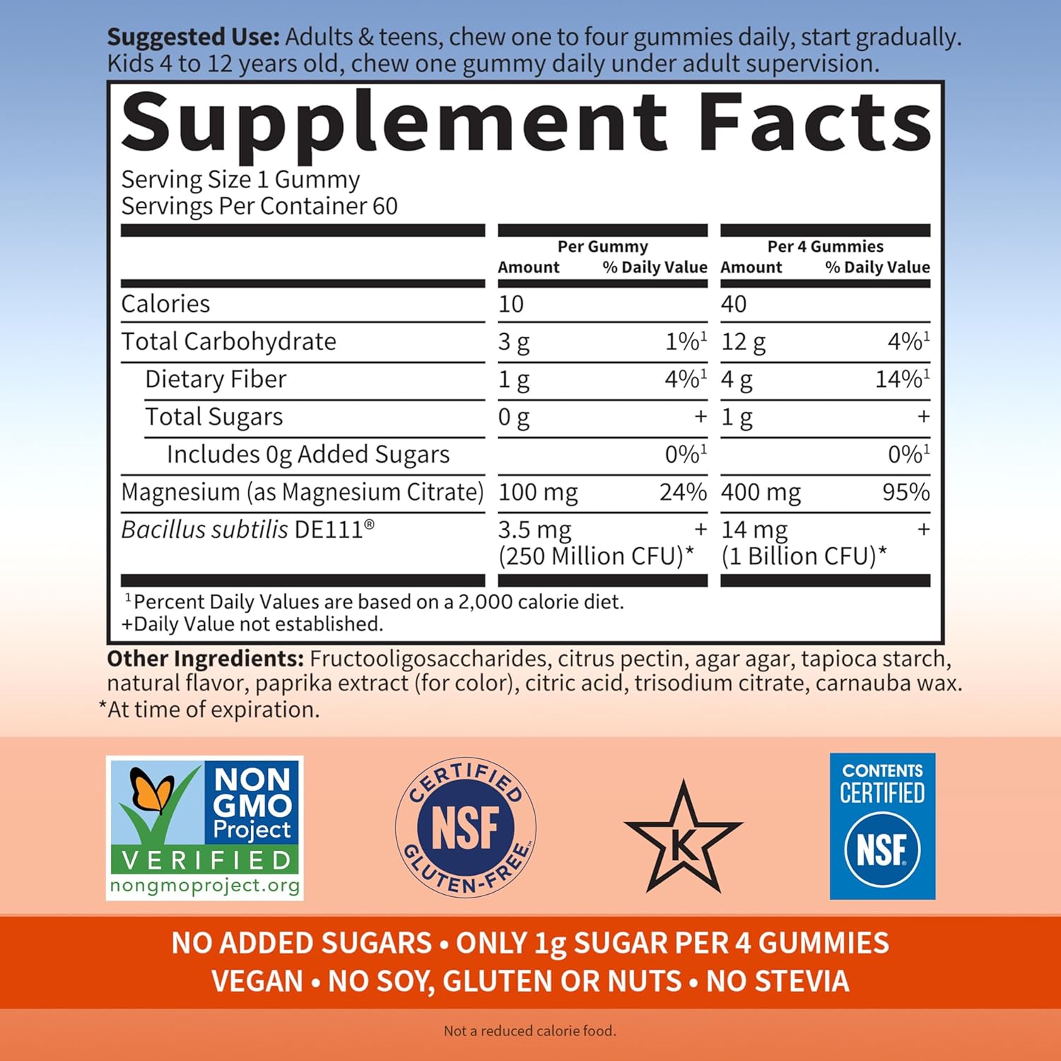 Garden of Life Dr Formulated Magnesium Citrate Supplement with Prebiotics & Probiotics for Stress, Sleep & Recovery – Vegan, Gluten Free, Kosher, Non-GMO, No Added Sugars – 60 Gummies : Health & Household