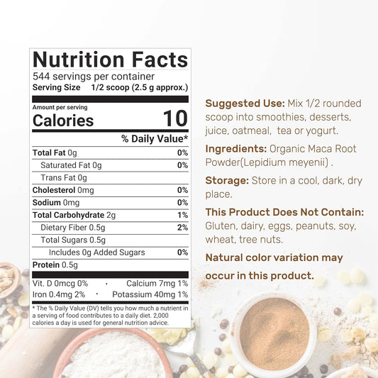 Organic Peruvian Maca Root Powder, 3Lbs – Easily Digested Gelatinized Form – Herbal Superfoods Supplement For Men & Women – Supports Immune & Energy Health – Non-Gmo