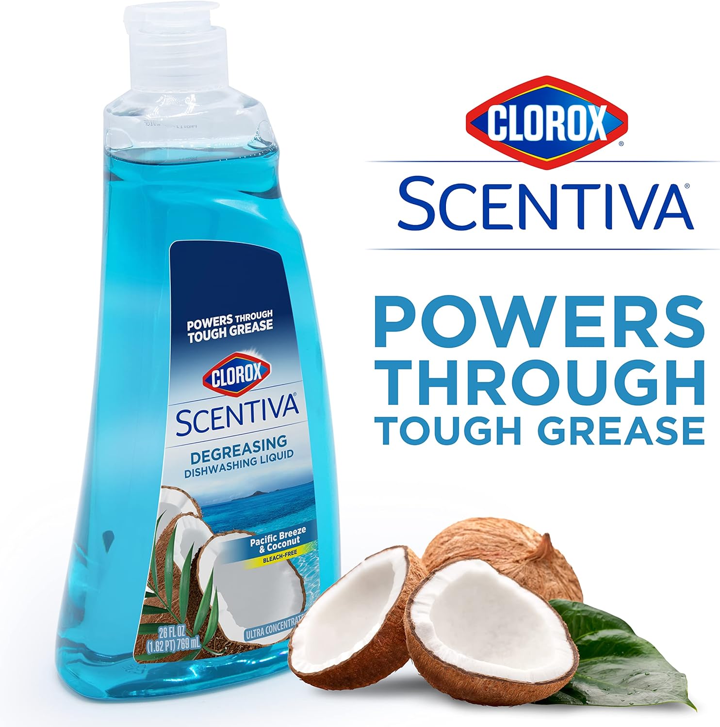 Clorox Scentiva Dishwashing Liquid Soap | Smells Great and Cuts Through Grease Fast | Quick Rinsing Formula for a Powerful Clean You Can Trust, Pacific Breeze & Coconut, 26 Oz (Pack of 6) : Health & Household