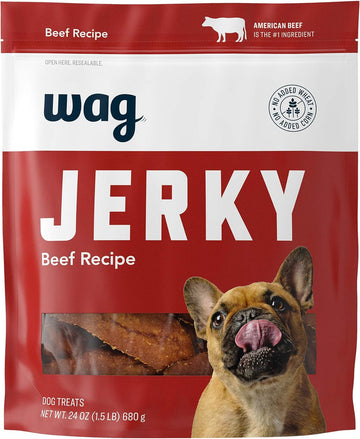 Amazon Brand - Wag Soft & Tender American Jerky Dog Treats – Beef Recipe (24 oz)
