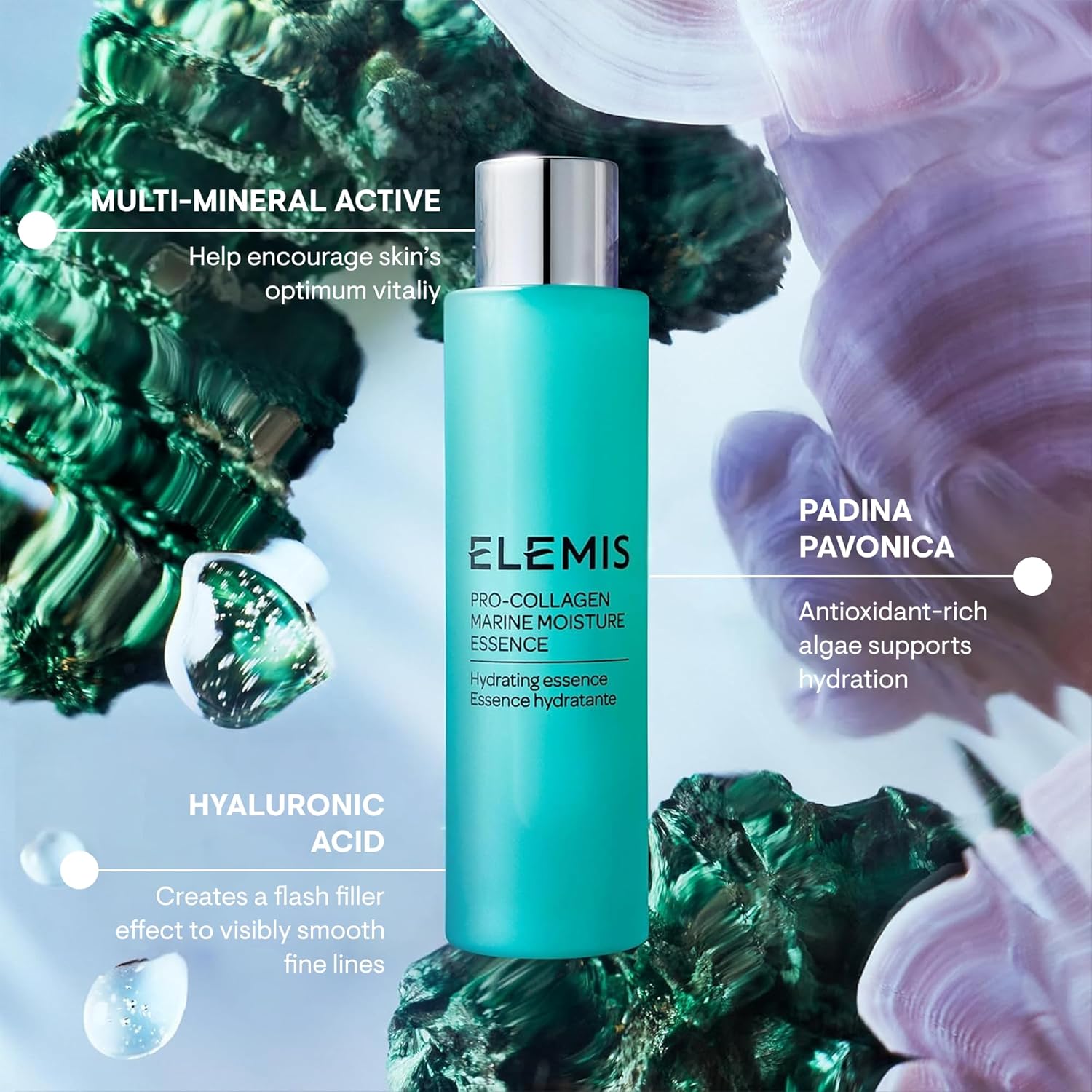 ELEMIS Pro-Collagen Marine Moisture Essence – Hydrating Anti-Aging Essence for Plump, Radiant Skin – Lightweight Pre-Serum Formula with Padina Pavonica – 100ml : Amazon.co.uk: Beauty