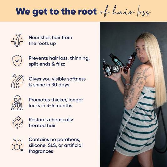 Moerie Mineral Shampoo And Conditioner Plus Hair Mask And Hair Spray Mega Pack – The Ultimate Hair Care Set – For Longer, Thicker, Fuller Hair - Vegan Hair Products – Paraben & Silicone Free Products