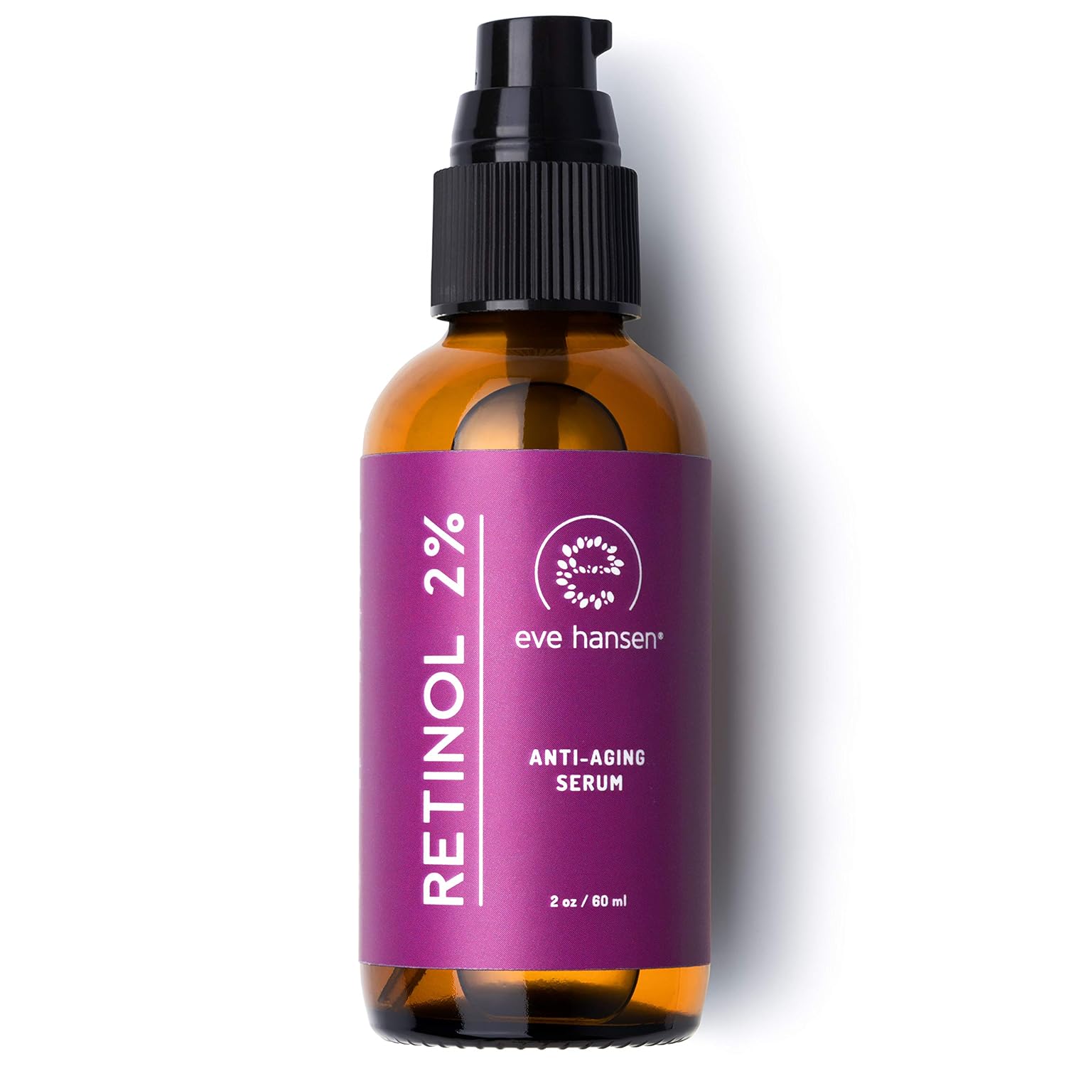 Eve Hansen Anti-Aging Retinol Serum For Face | Anti-Wrinkle Serum With Vitamin A, E, And Hyaluronic Acid | Acne Scar, Pore Minimizer Cruelty Free 2% Organic Retinol Night Serum (1 Oz)