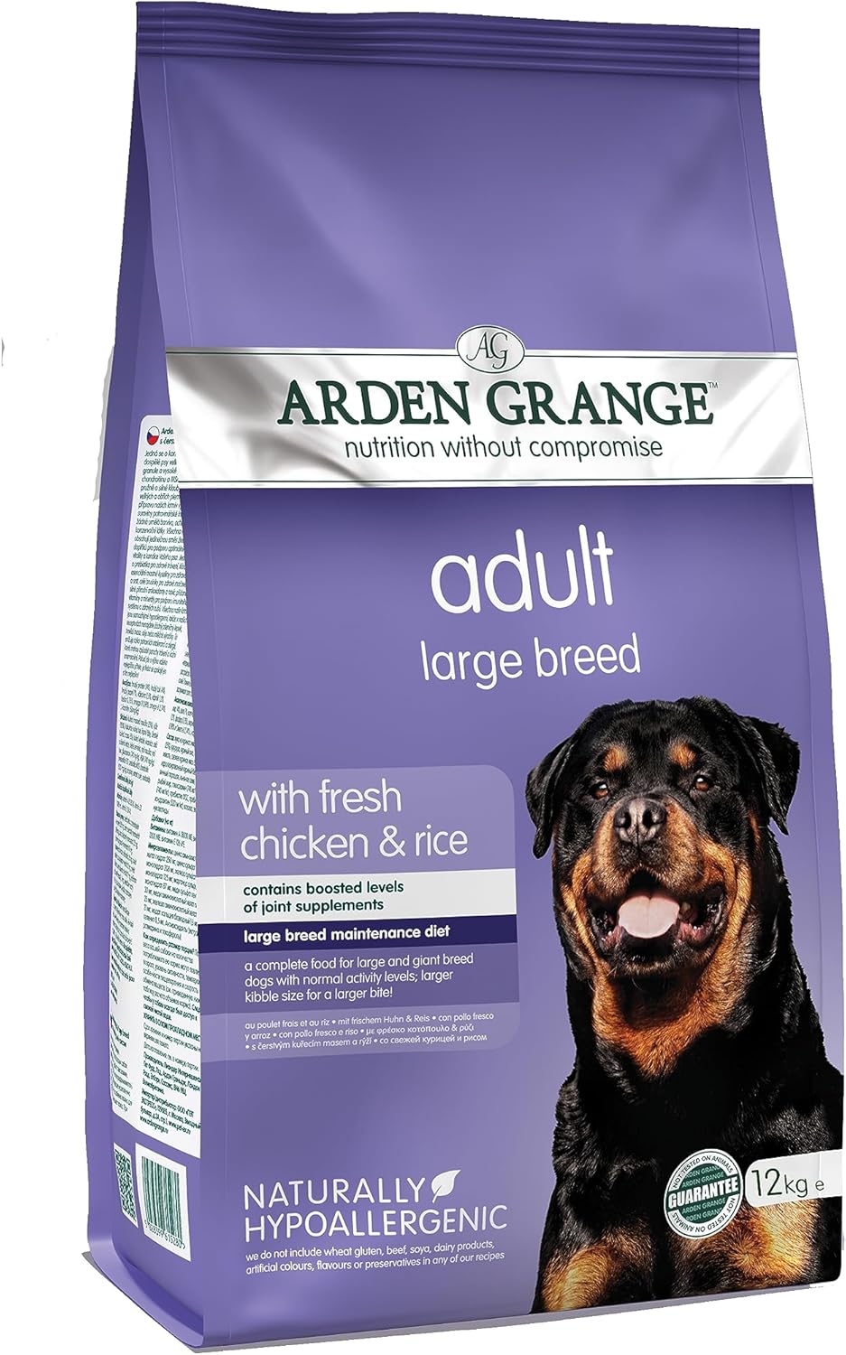 Arden Grange Adult Large Breed Dry Dog Food with Fresh Chicken and Rice, 12 kg :Pet Supplies