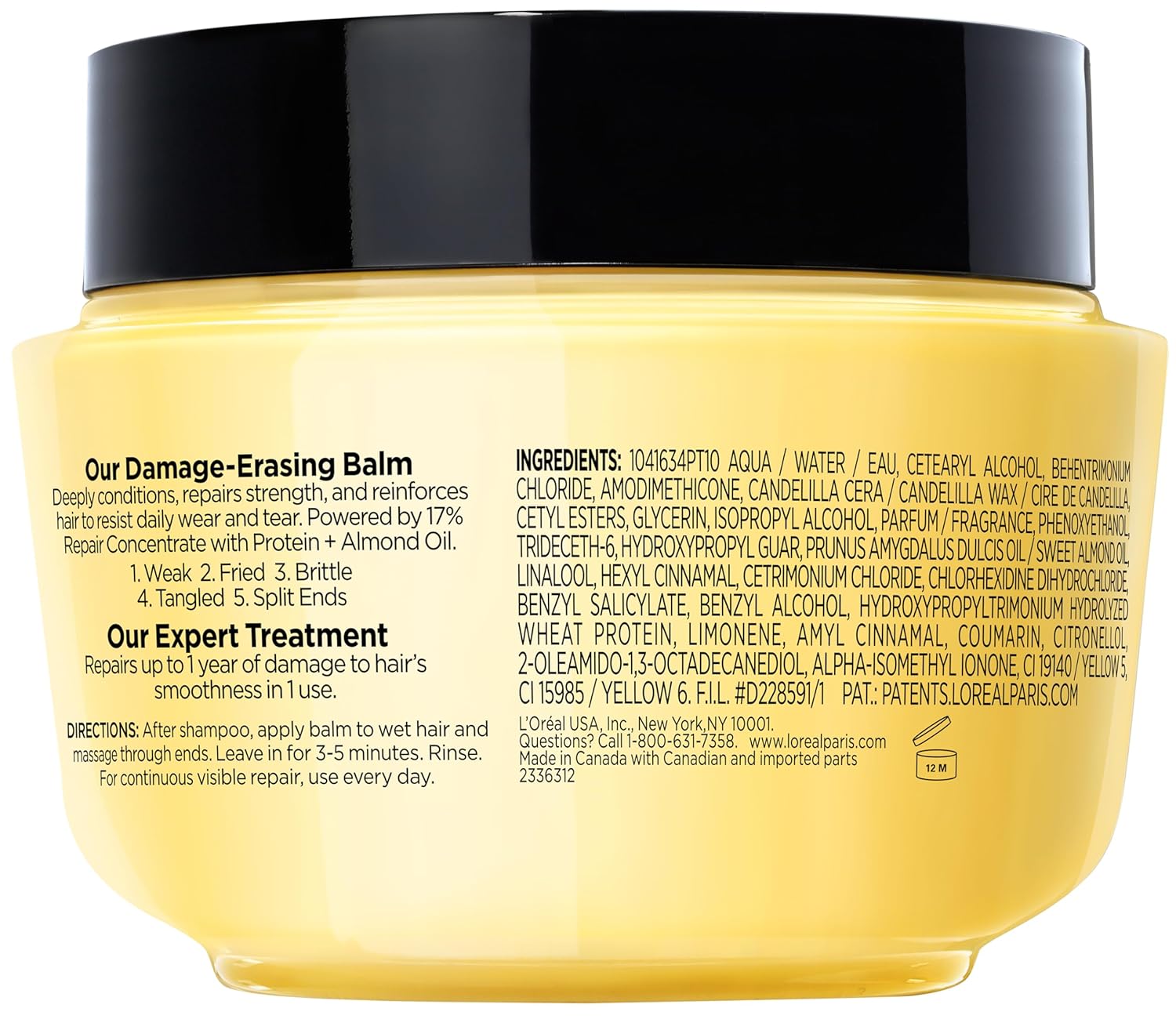 L'Oreal Paris Elvive Total Repair 5 Damage-Erasing Balm with Almond and Protein, 8.5 Ounce : Everything Else