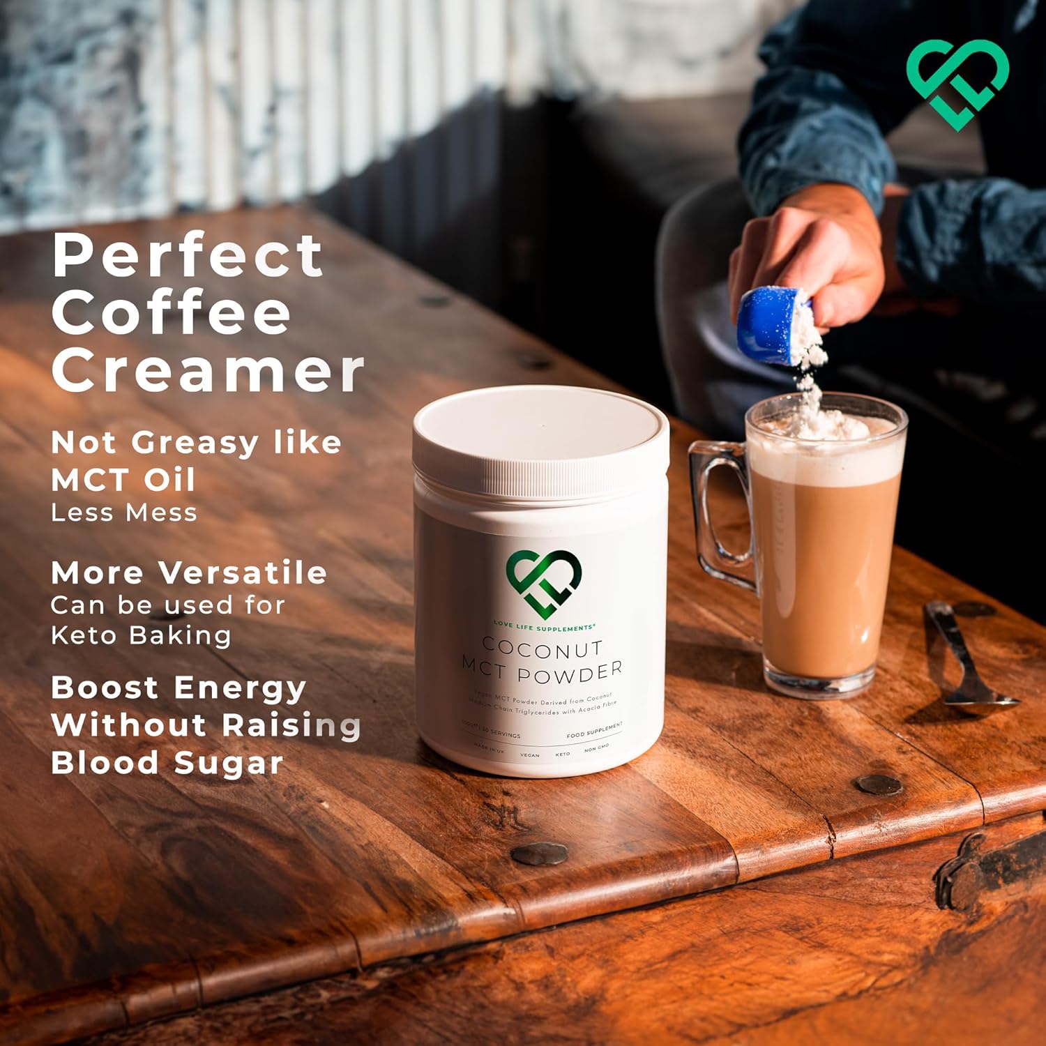 MCT Powder by LLS, 300g - 30 Servings, 100% from Coconuts, MCT Oil Powder High in Healthy Fats and Acacia Fibre, 0g Carbs, Perfect for Keto Diet, Completely Vegan, Lab Tested - Love Life Supplements : Amazon.co.uk: Health & Personal Care
