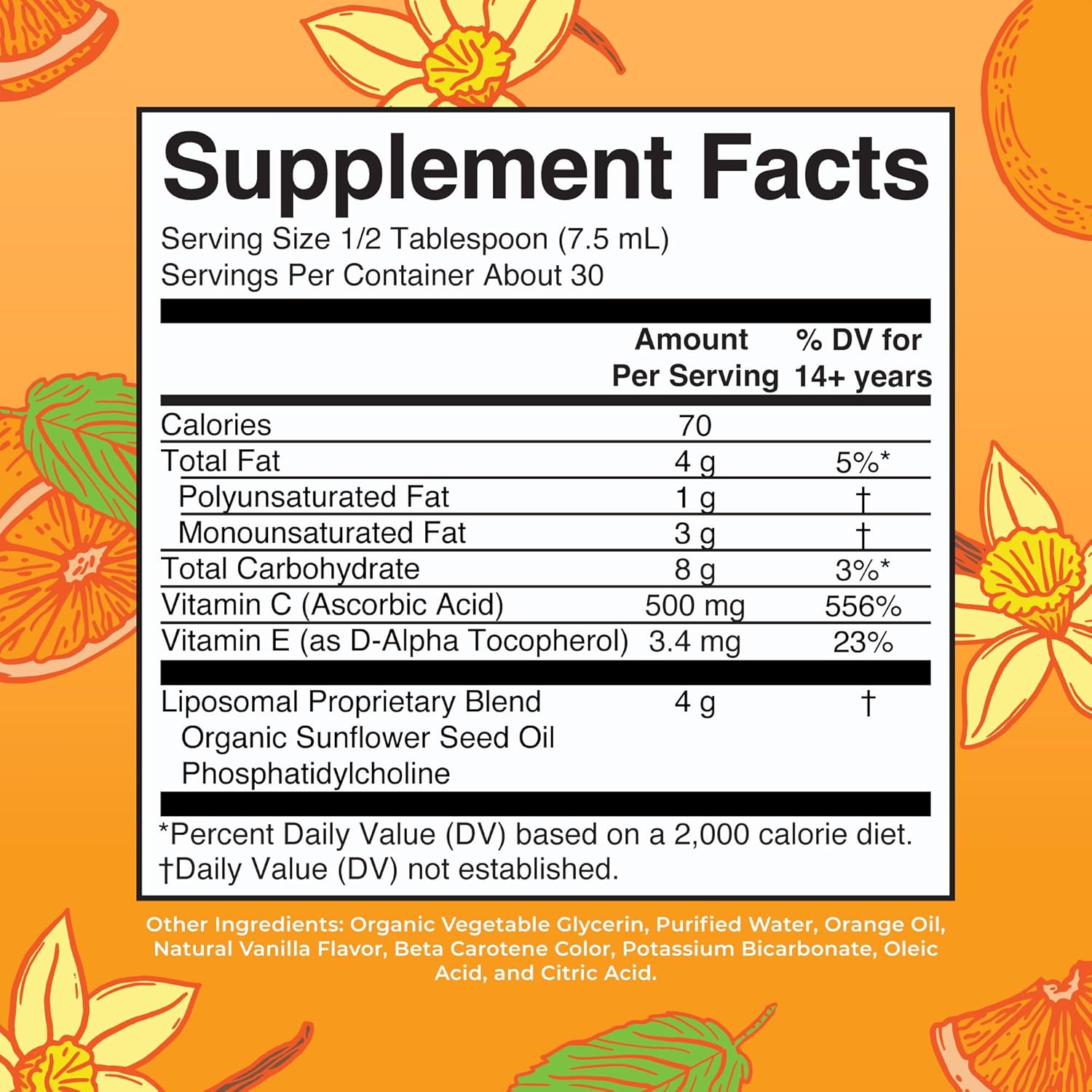 Liposomal Vitamin C by MaryRuth's | Immune Support Supplement | Vitamin C 500mg | Megadose Vitamin C Supplement | Skin Care | Liquid Vitamin C | Vitamin E | Vegan | Non GMO | 30 Servings : Health & Household