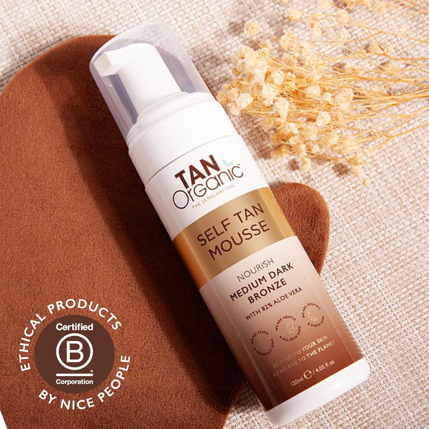 TanOrganic Self Tanning Mousse Fake Tan Certified Organic Natural Vegan 120ml : Amazon.co.uk: Beauty