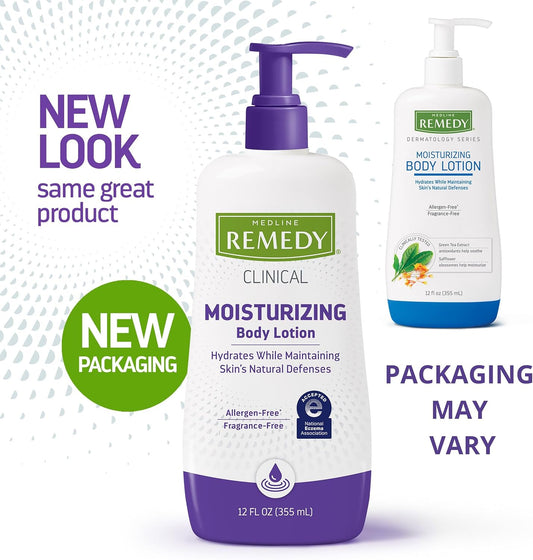 Medline Remedy Clinical Skin Cream Moisturizer, Fragrance-Free (12 Fl Oz), Nourishing For Dry Skin, Paraben And Sulfate-Free Lotion For Face And Body, Hypoallergenic Moisturizer For Sensitive Skin