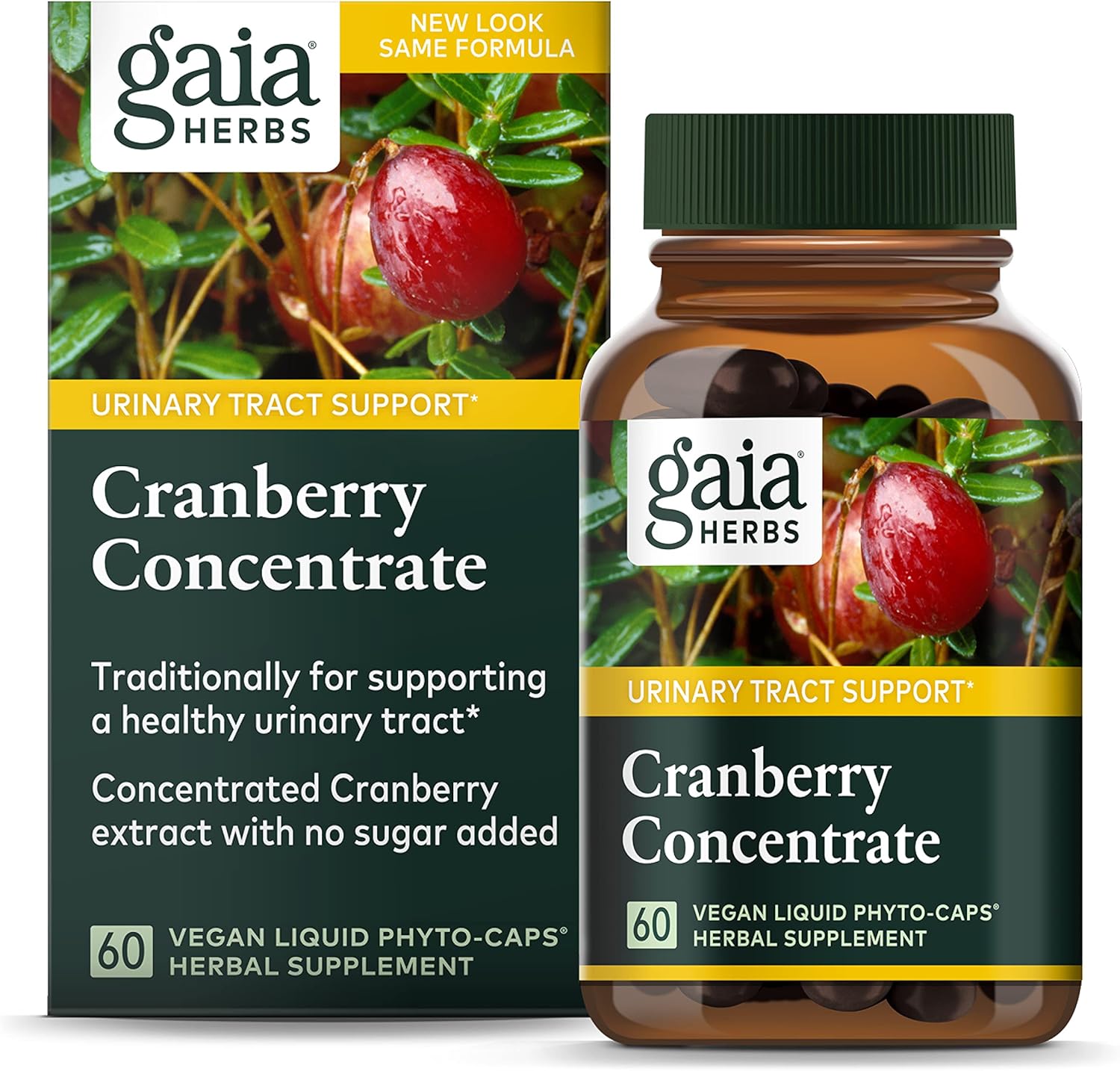 Gaia Herbs Cranberry Concentrate - Helps Maintain Urinary Tract Health - Made With Organic Cranberry Fruit Juice Extract In Convenient Capsules - 60 Vegan Liq Phyto-Capsules (30-Day Supply)