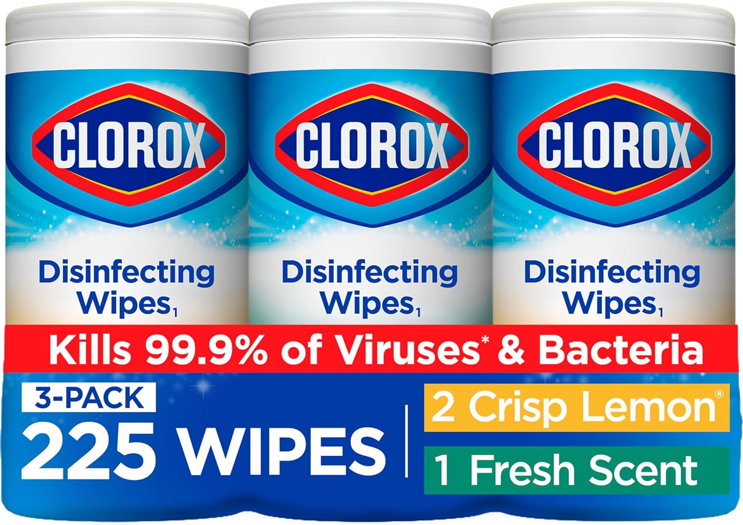 Clorox Disinfecting Wipes Value Pack, Household Essentials, 75 Count, Pack Of 3 (Package May Vary)