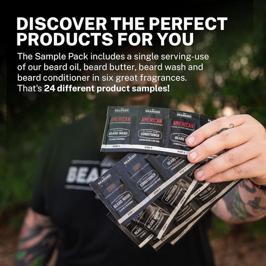 Live Bearded Beard Oil And Butter Grooming Kit Sample Pack With Comb, Bonus Gift - All-Natural Ingredients Shea, Argan, Jojoba - Growth Support - Made In The Usa