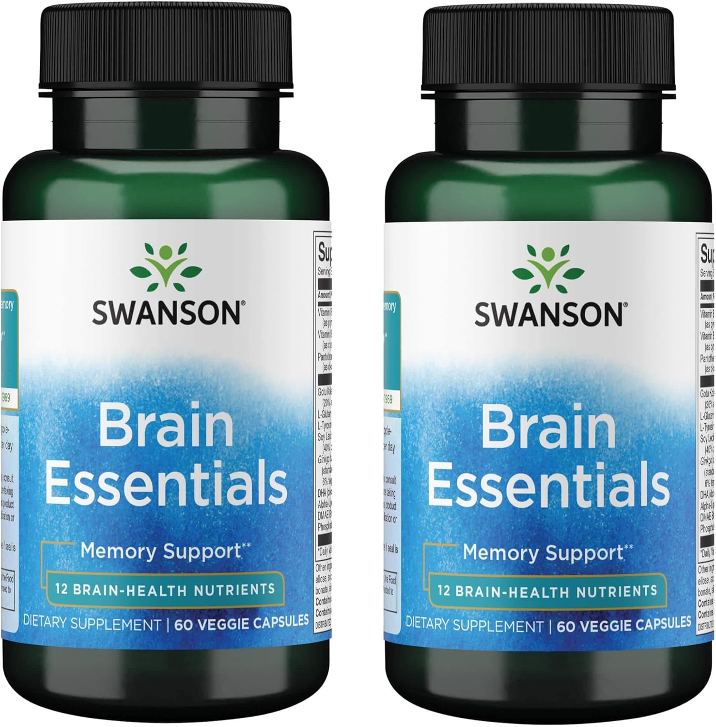 Swanson Brain Essentials 60 Veg Capsules (2 Pack)