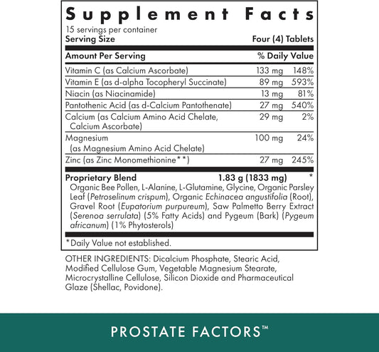 Michael'S Health Naturopathic Programs Prostate Factors - 60 Vegetarian Tablets - Nutrients For The Prostate - Kosher - 15 Servings