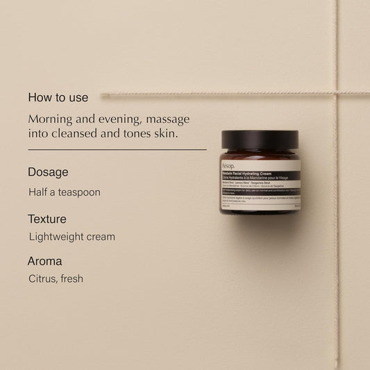 Aesop Camellia Nut Facial Hydrating Cream | Daily Moisturizer For Dry And Sensitive Skin | Provides Immediate Relief From Dryness | Blend Of Nut And Plant Extracts | 2.1 Oz / 60Ml