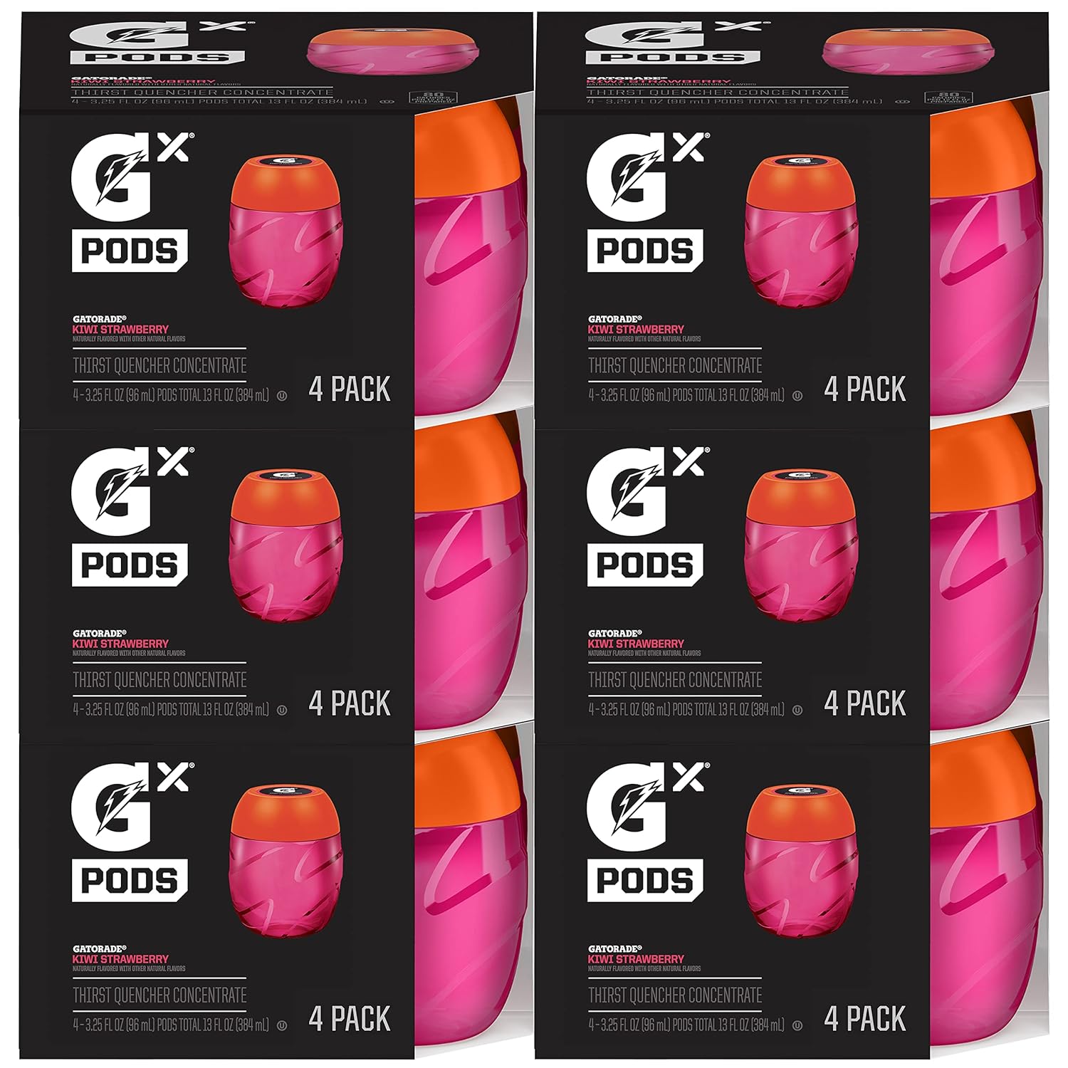 Gatorade Unisex Adult Gatorade Gx Pods, Kiwi Strawberry (24Ct), 6 X 4Pack 24 Pods Us