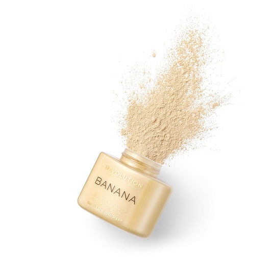 Makeup Revolution Loose Baking Powder, Make Up Setting Powder, Long Lasting Coverage, Reduces Shine, For Medium Skin Tones, Banana, 32G