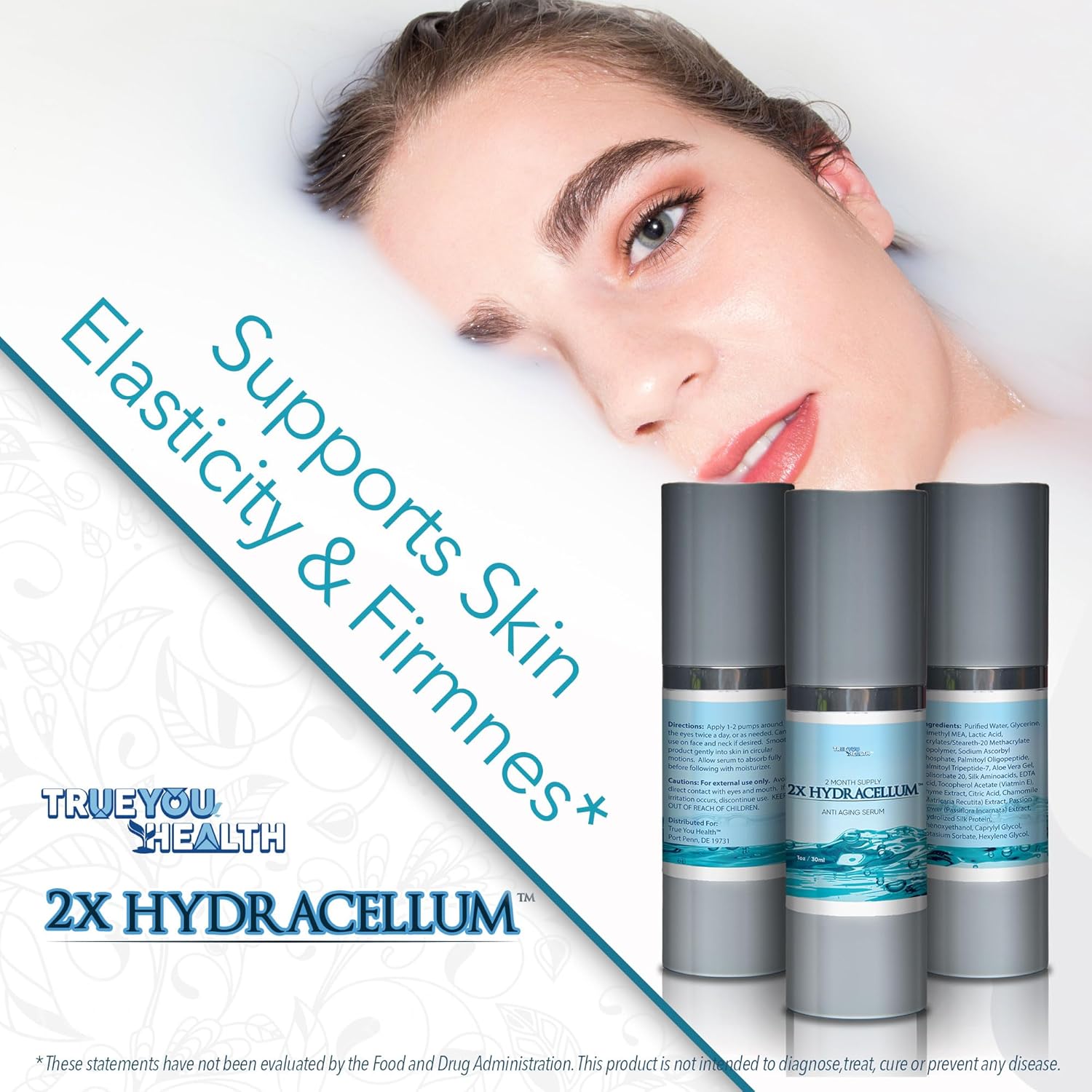 2X Hydracellum Serum - Hydrating Anti Aging Eye Serum - 2 Month Supply - Infused Vitamin C Serum With Alpha Hydroxy Acid To Improve Wrinkles, Dark Circles, & Eye Bags - Nourish, Exfoliate, Moisturize