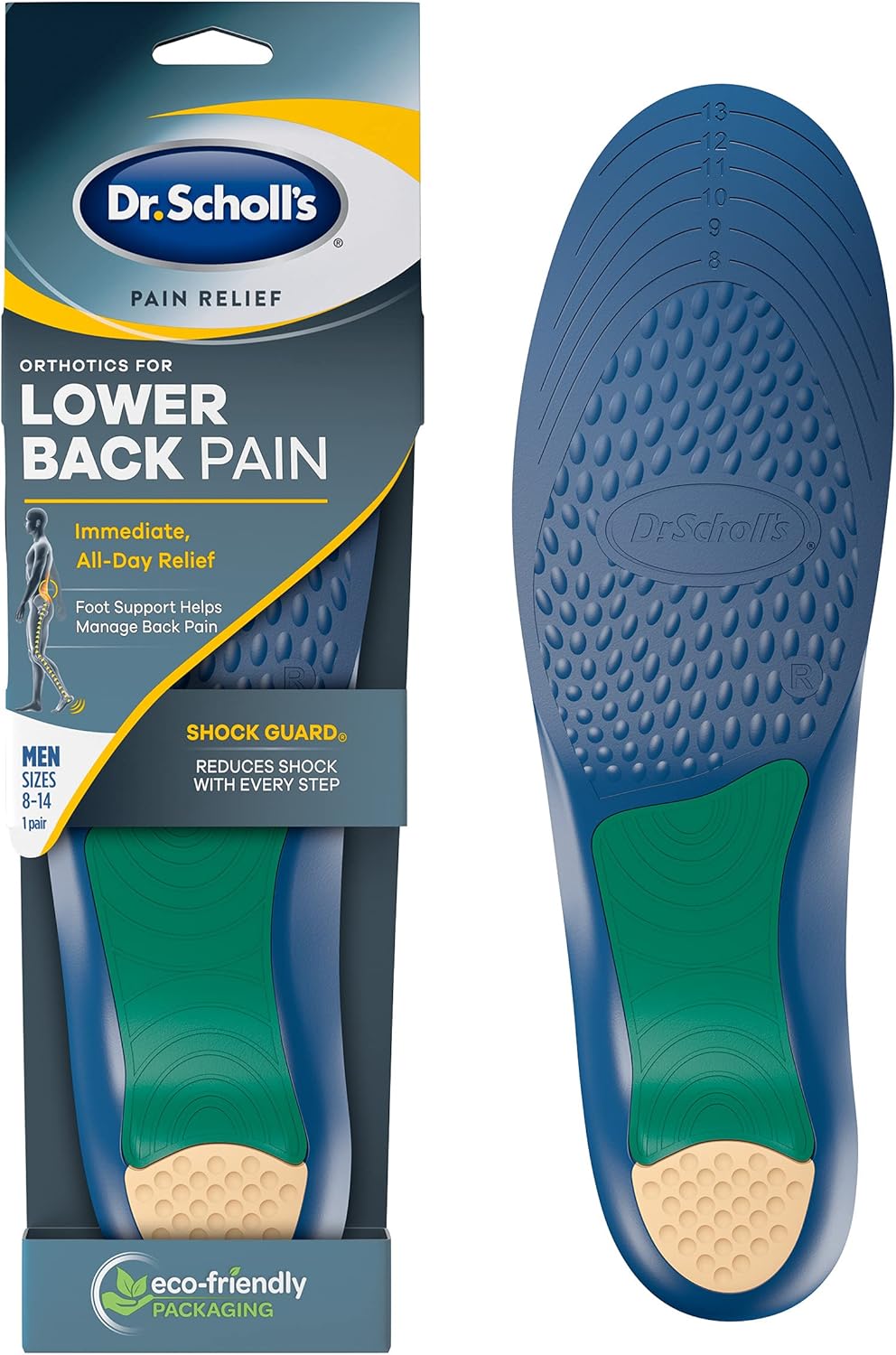 Dr. Scholl'S Lower Back Pain Relief Orthotics // Clinically Proven Immediate And All-Day Relief Of Lower Back Pain (For Men'S 8-14, Also Available For Women'S 6-10)