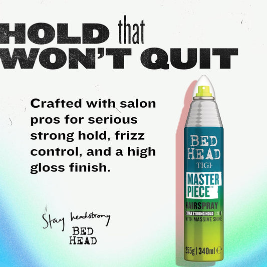 Bed Head By Tigi Frizz Control Hairspray Extra Hold Masterpiece Hair Care Spray For Incredibly Shiny And Glossy Hair, 10.3 Oz