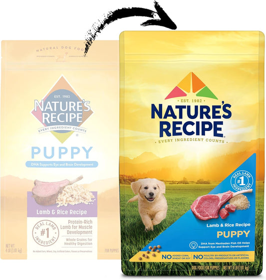 NatureS Recipe Puppy Lamb & Rice Recipe Dry Dog Food, 4 Lb. Bag