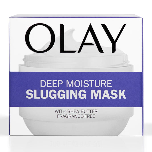 Olay Deep Moisture Slugging Mask With Shea Butter, Fragrance Free, 3.4 Oz