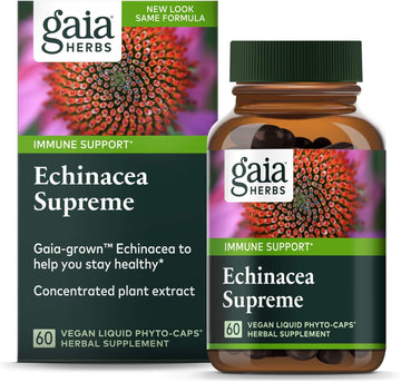Gaia Herbs Echinacea Supreme - Immune Support Supplement - Echinacea Purpurea And Echinacea Angustifolia Blend To Support Immune System - 60 Vegan Liq Phyto-Capsules (30-Day Supply)