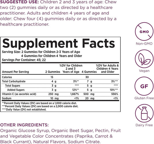 Solgar U-Cubes Children's Vitamin C - 90 Gummies - Great-Tasting avor for Kids Ages 2 & Up - Non-GMO, Vegan, Gluten Free - 45 Servings