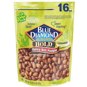 Blue Diamond Almonds, Spicy Dill Pickle, 16Oz Bag