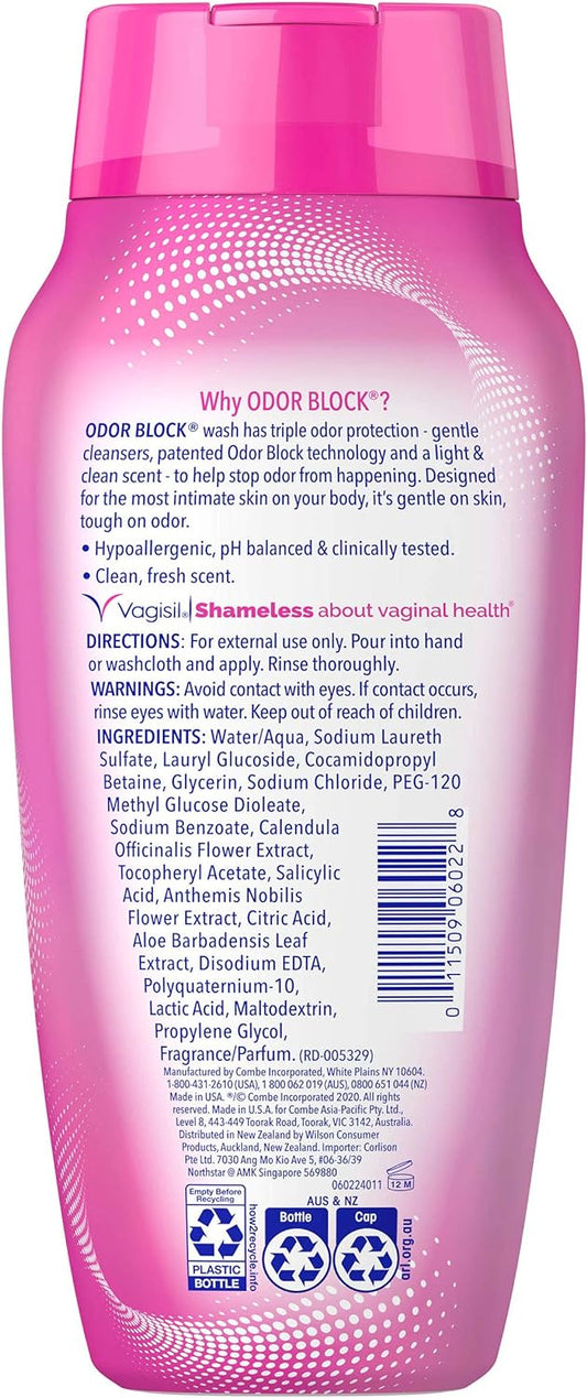 Vagisil Feminine Wash For Intimate Area Hygiene, Odor Block, Gynecologist Tested, Hypoallergenic, 12 Oz, (Pack Of 3)