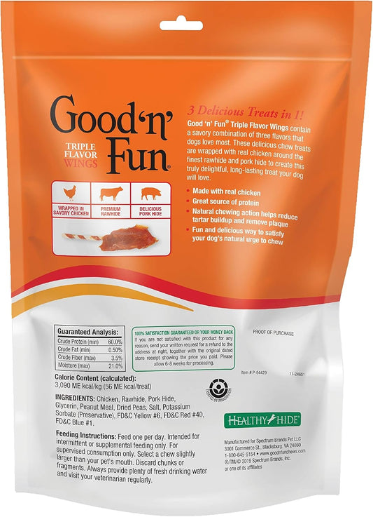 Good'N'Fun Triple Flavor Wings Treats For Dogs