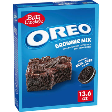 Betty Crocker OREO Brownie Mix, OREO Brownie Mix Topped With OREO Cookie Pieces, 13.6 oz