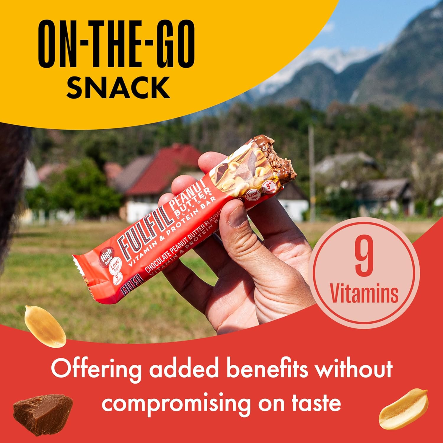 Fulfil Vitamin and Protein Bar (15 x 40 g Bars) — Chocolate Peanut Butter Flavour — 15 g High Protein, 9 Vitamins, Low Sugar : Amazon.co.uk: Health & Personal Care